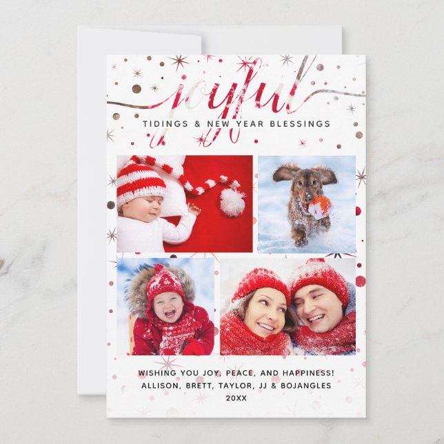 CARTE DE VOEUX JOYEUSE + Typographie assortie aux  (Devant)