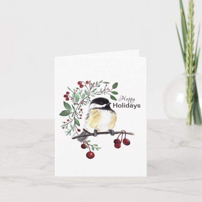 Carte de vœux Joyeuses Fêtes de Chickadee (Devant)