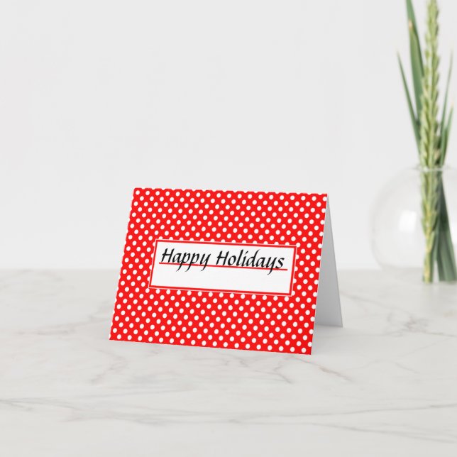 Carte de vœux Joyeuses Fêtes Rouge et Blanc (Devant)