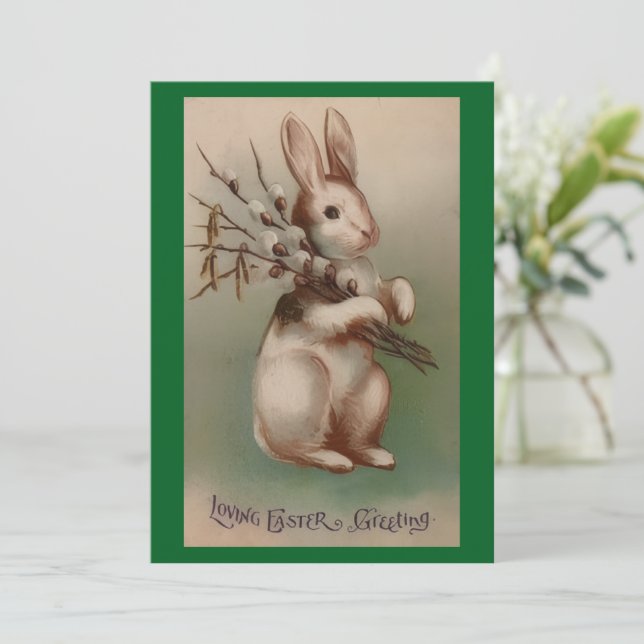 Carte de vœux Joyeuses Pâques (Debout devant)