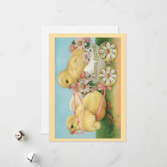 Carte de vœux Joyeuses Pâques (Devant/Arrière en situation)