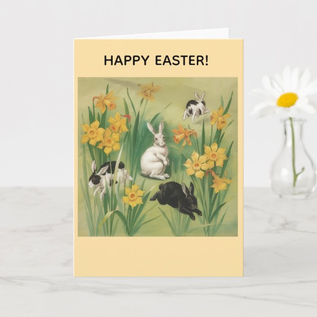 Carte de vœux Joyeuses Pâques (Petite plante)