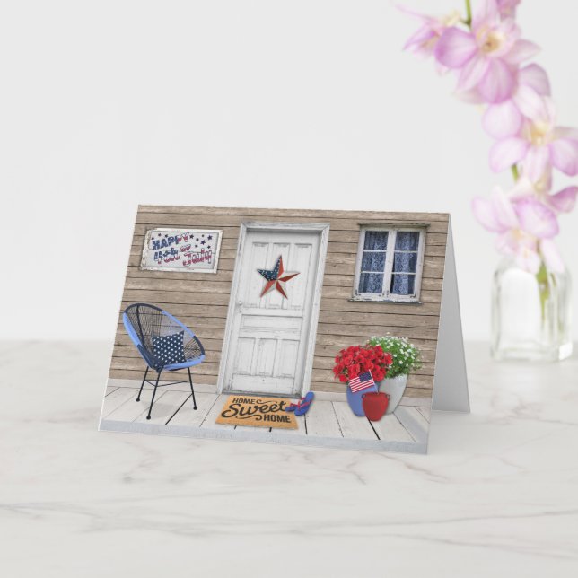 CARTE DE VŒUX JOYEUX 4 JUILLET INTÉRIEUR VIDE (Orchidée)