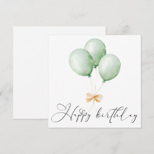 Carte de vœux Joyeux Anniversaire Ballons et Ruban