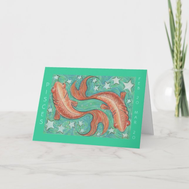 Carte de voeux "Joyeux anniversaire" de Zodiac Pis (Devant)