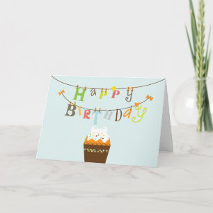 Carte de vœux Joyeux Anniversaire en ficelle