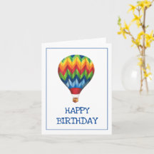 Carte de vœux "Joyeux Anniversaire" en montgolfièr