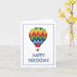 Carte de vœux "Joyeux Anniversaire" en montgolfièr