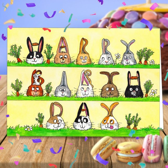 Carte de vœux Joyeux Anniversaire Lapins par N. Ja (Créateur téléchargé)