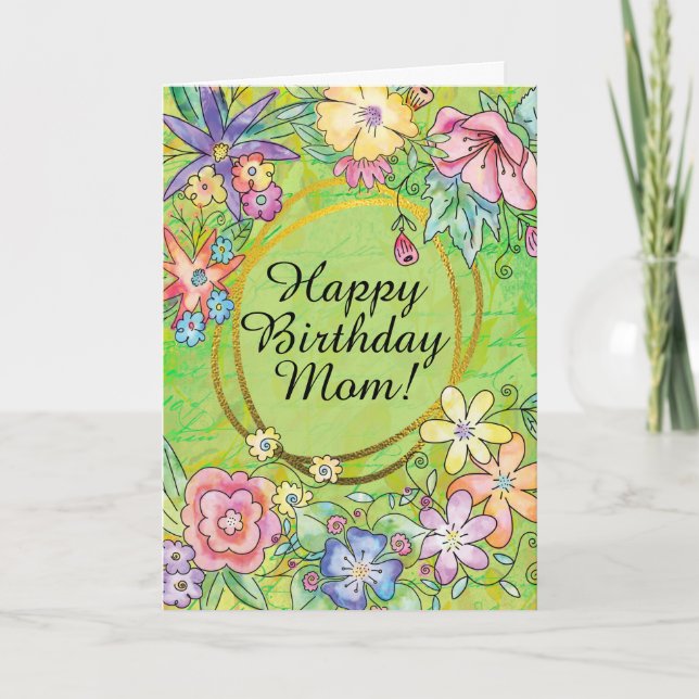 Carte de vœux Joyeux Anniversaire Maman ! Carte ve (Devant)
