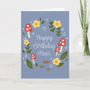 Carte de vœux Joyeux Anniversaire Maman Couronne d