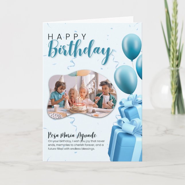 Carte de vœux joyeux anniversaire modifiable | Per (Devant)