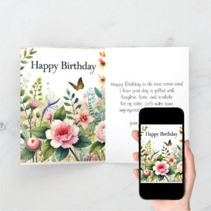Carte de vœux Joyeux Anniversaire Sœur Wildflower