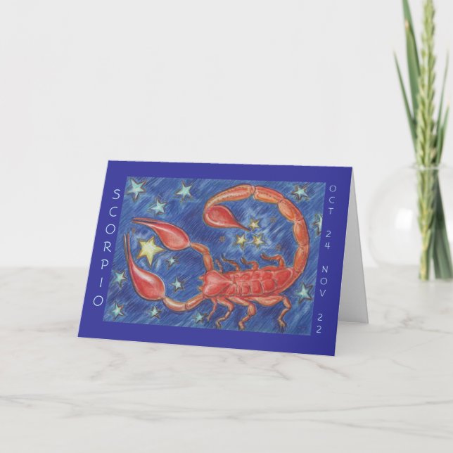 Carte de voeux 'Joyeux anniversaire' Zodiac Scorpi (Devant)