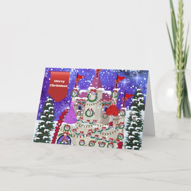 Carte de voeux Joyeux Castle Christmas (Devant)