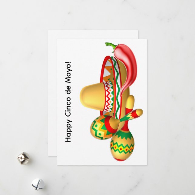 Carte de vœux Joyeux Cinco de Mayo (Devant/Arrière en situation)