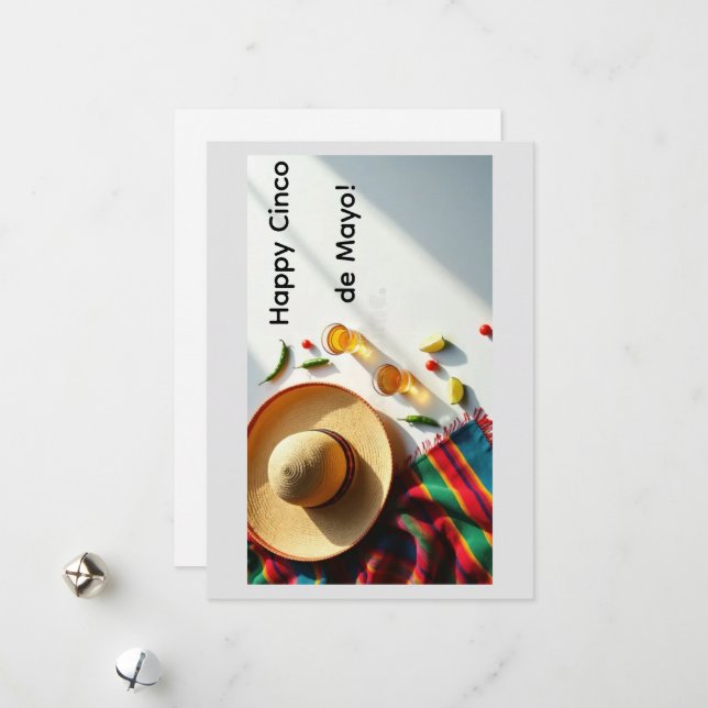 Carte de vœux Joyeux Cinco de Mayo (Devant/Arrière en situation)
