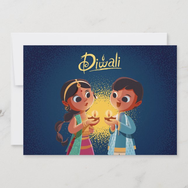 Carte de vœux joyeux Diwali (Devant)