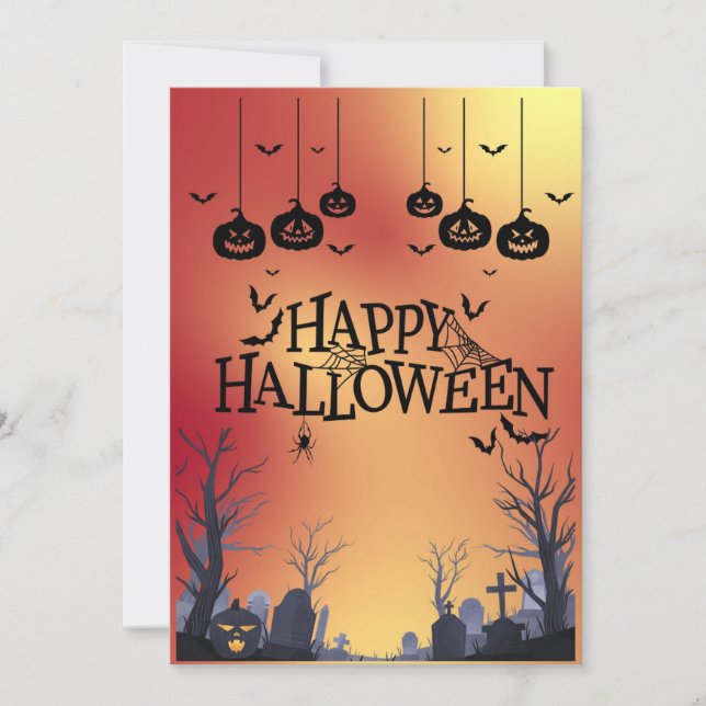 Carte de vœux Joyeux Halloween Orange (Devant)