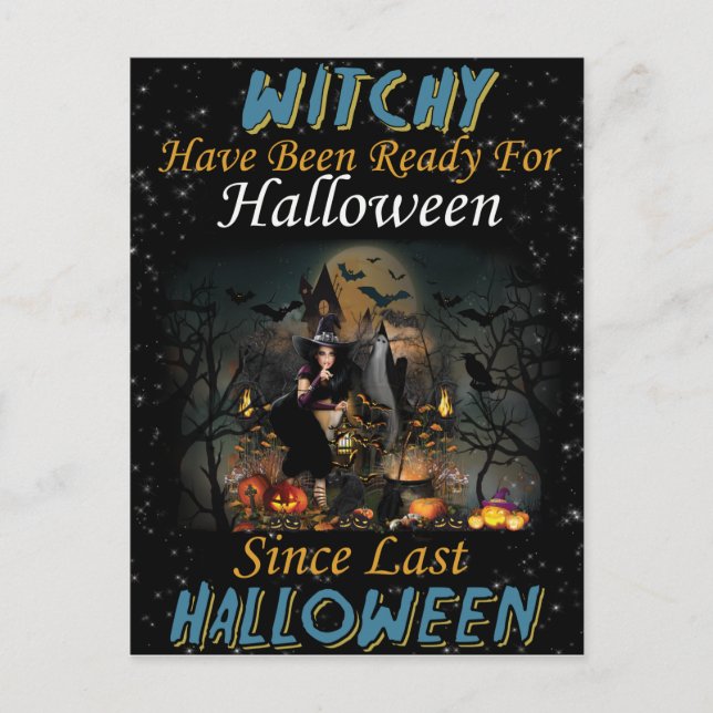 Carte de Vœux Joyeux Halloween Whitchy (Devant)