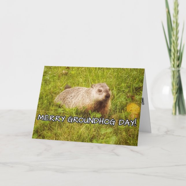 Carte de voeux Joyeux Jour de Marmotte (Devant)