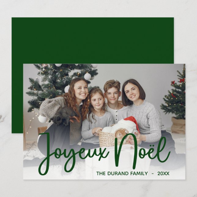 Carte de voeux Joyeux Noel avec photo (Devant / Derrière)