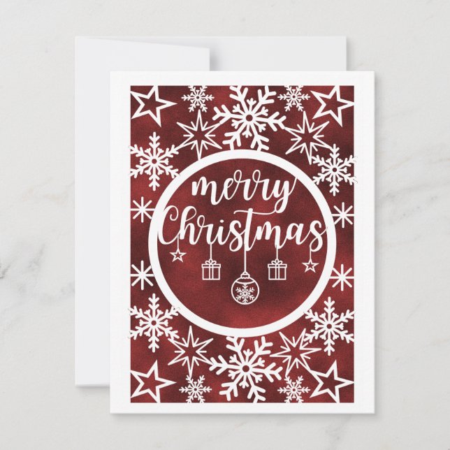 Carte de voeux Joyeux Noël blanc (Devant)