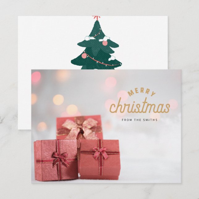Carte de vœux Joyeux Noël | Fêtes de fin d'année (Devant / Derrière)