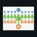 Carte de voeux Joyeux - Noël Hanoukka<br><div class="desc">Connaissez des gens qui célèbrent un peu tout ? Cette carte montre une forêt de arbres de Vacances ; renverse-le (à l'envers) et montre les bougies Hanoukka menorah. Laissez vos amis choisir le mode d'affichage. La carte est mignonne - et appropriée - pour les chrétiens ou les juifs. (Ma famille...</div>