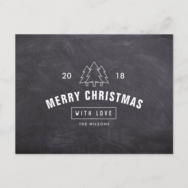 Carte de vœux Joyeux Noël Logo Tableau Noir (Devant)