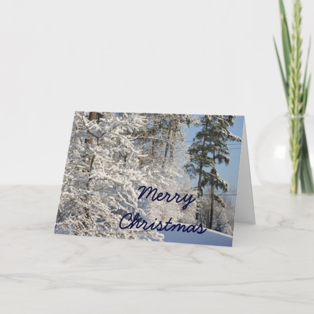 Carte de voeux Joyeux Noël - Scène de neige (Devant)