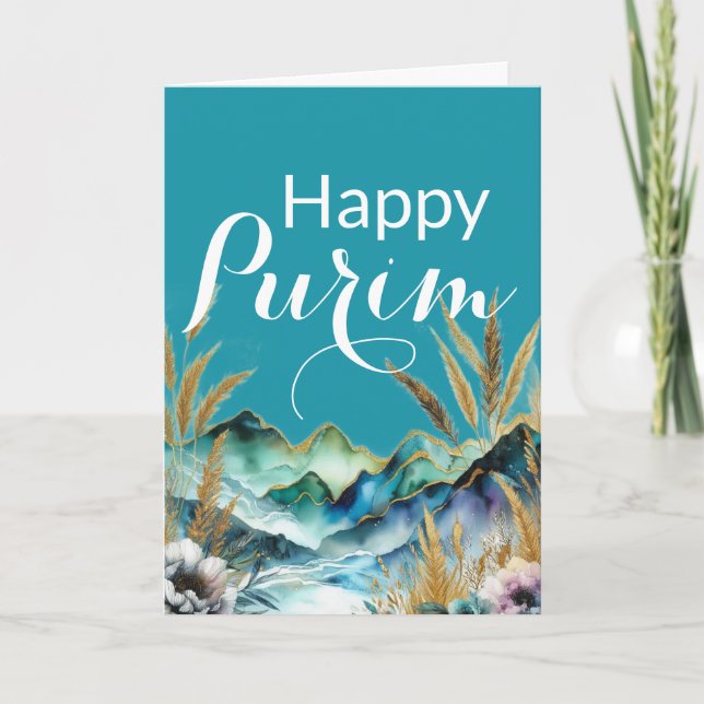Carte de vœux Joyeux Pourim - Blue Mountain (Devant)