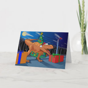Carte de voeux Joyeux T-Rexmas
