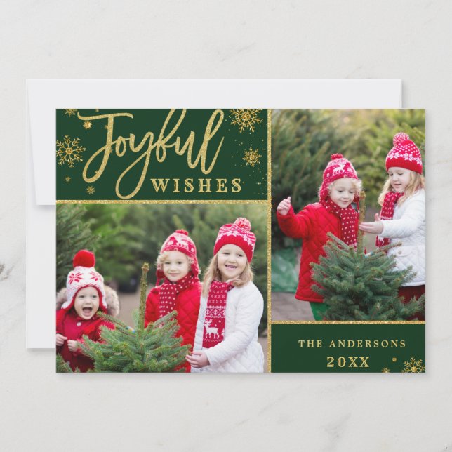 Carte de voeux Joyful Golden Frame 2 PHOTO Holiday (Devant)