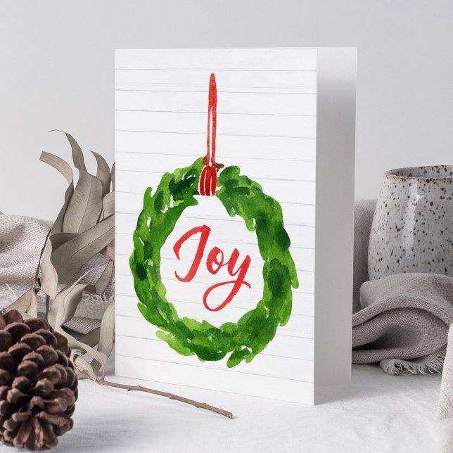Carte de voeux Joyful Wreath Peint à la main (Créateur téléchargé)