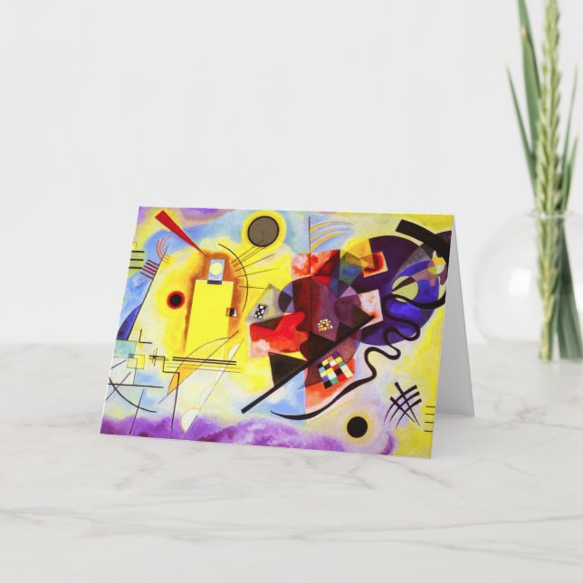 Carte de voeux Kandinsky jaune rouge bleu (Devant)
