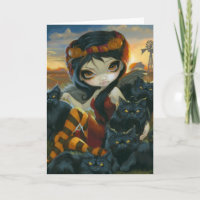 Carte de voeux "Kitties d'automne"