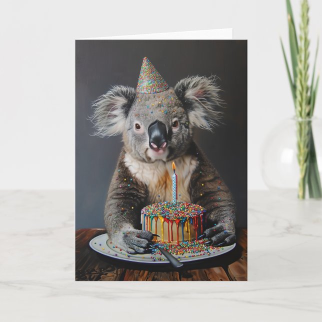 Carte de voeux Koala Birthday Bash (Devant)