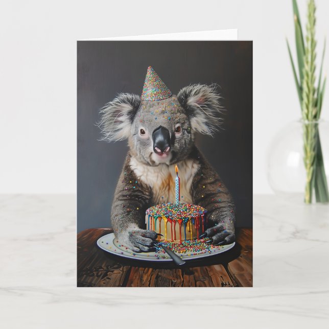 Carte de voeux Koala Birthday Bash (Devant)