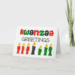 Carte de voeux Kwanzaa avec bougies