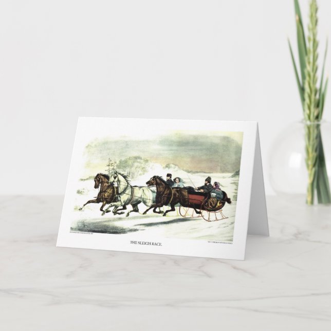 Carte de voeux - La course Sleigh (Devant)