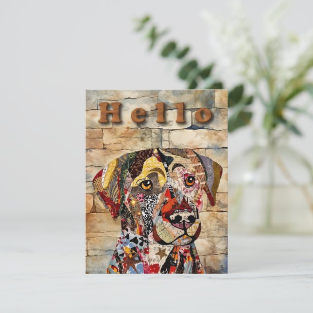 Carte de vœux Labrador Retriever en multimédia (Debout devant)