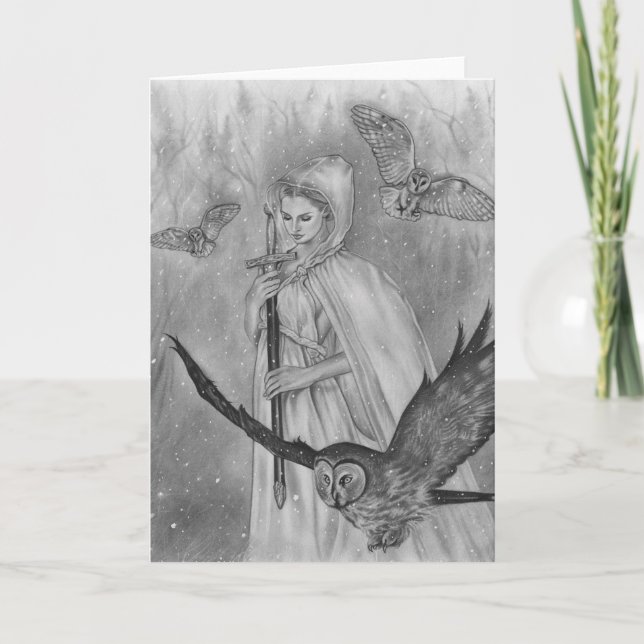 Carte de voeux Lady pour les hivernaux (Devant)