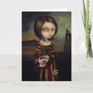 Carte de voeux "Lady with a Bosch Egg"