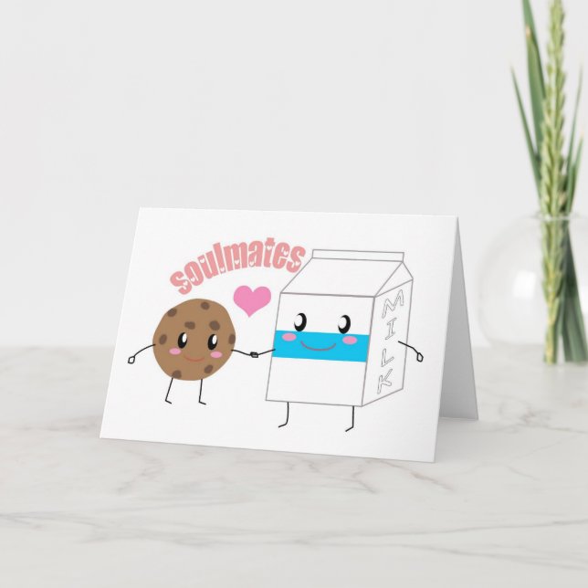 Carte de voeux Lait et Cookie (horizontale) (Devant)