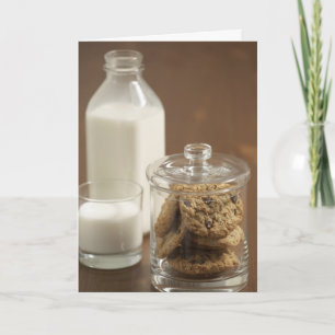 Carte de voeux Lait et Cookies