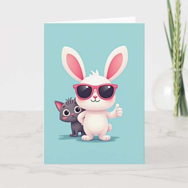 Carte de vœux Lapin Cool Pal (Devant)