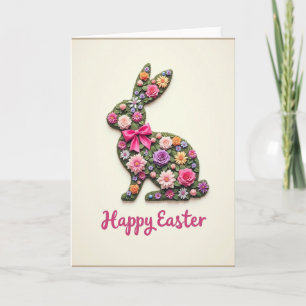 Carte de vœux Lapin Floral