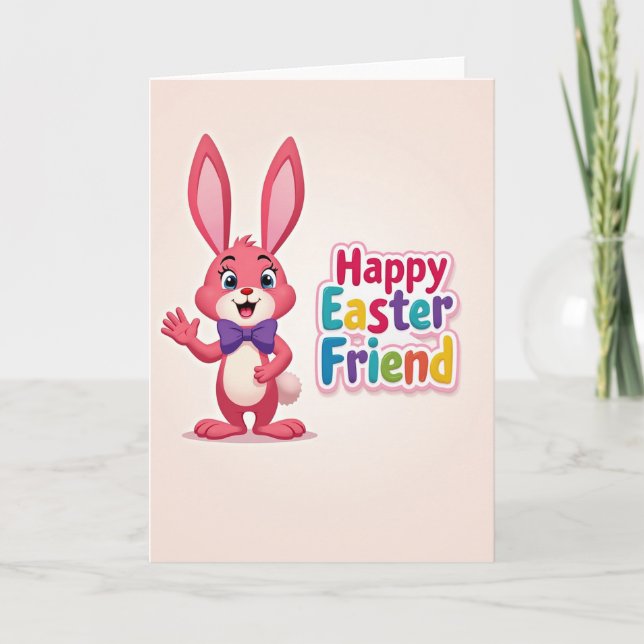 Carte de vœux Lapin Heureux (Devant)