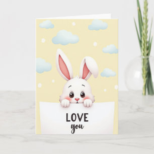 Carte de vœux Lapin Mignon Je t'aime